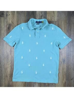 Polo Ralph Lauren Short Sleeve Stitched Pony AOP Classic Fit Small Mint Green